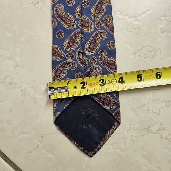 Vintage Burberrys Of London 100% Silk Paisley Tie Rare Pre-Name Change - Picture 3 of 7
